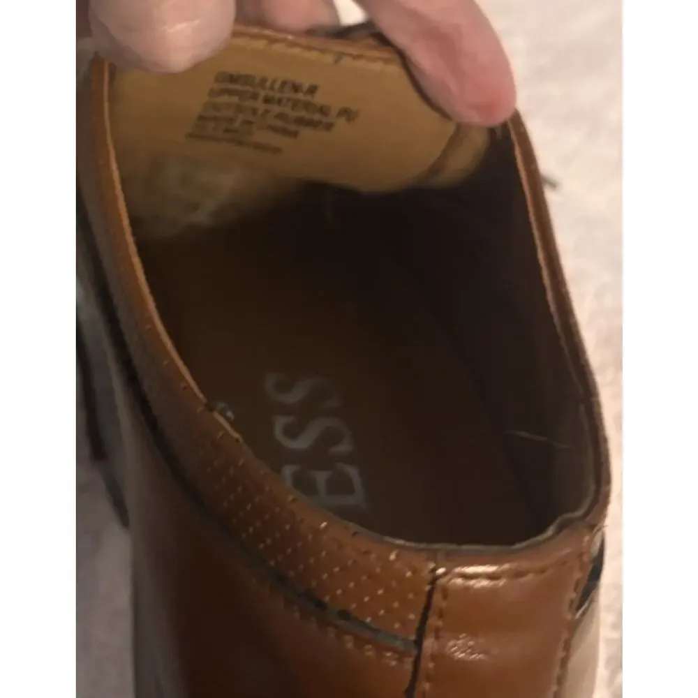 GUESS GMSULLEN-R Mens 10.5M Cognac Brown Lace Up Derby‎ Dress Shoes